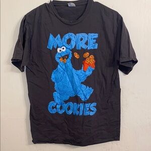 SOLD—Sesame Street Cookie Monster Graphic Tee - Black and Blue